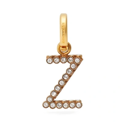Burberry Ladies Gold Z Crystal-embellished Letter Charm In Brass / Crystal