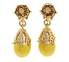 BURBERRY GOLD-PLATED FAUX PEARL CHARM EARRINGS