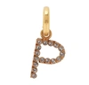 BURBERRY BURBERRY LADIES GOLD P CRYSTAL-EMBELLISHED LETTER CHARM