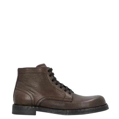 Pre-owned Dolce & Gabbana Dark Brown Horsehide Boots Size Eu 42