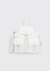 Prada Vela Medium Recycled Nylon Backpack In F0009 Bianco