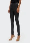 Helmut Lang Zip Leather Leggings In Onyx