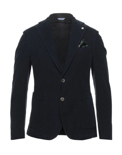 Manuel Ritz Suit Jackets In Dark Blue