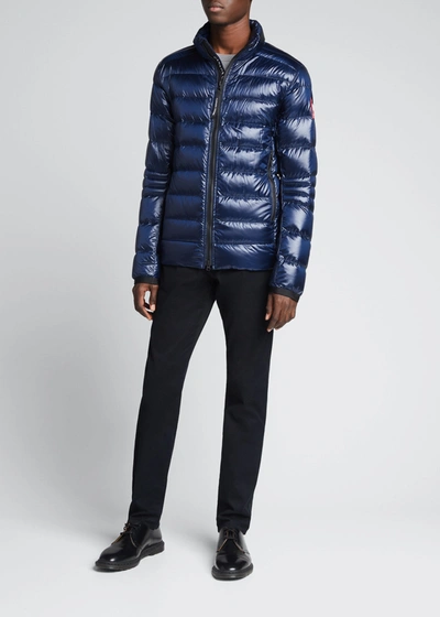 Canada Goose Crofton Slim-fit Quilted Recycled Nylon-ripstop Down Jacket In Blue