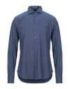 Brooksfield Denim Shirts In Blue