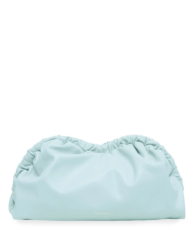 Mansur Gavriel Soft Ruffled Clutch Bag In Seafoam