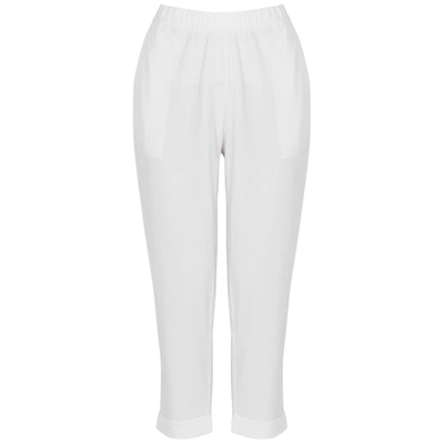 Eileen Fisher White Slim-leg Stretch-jersey Trousers