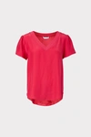 Milly Silk Tee In Pomegranate