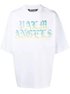 Palm Angels Blue & Yellow Gradient Logo Oversize T-shirt