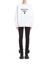 PRADA OVERSIZED LOGO PRINT JERSEY SWEATSHIRT