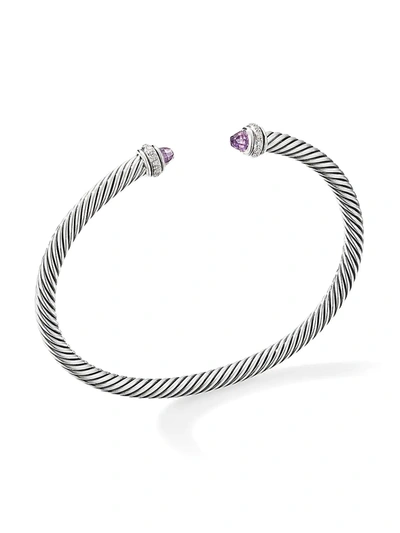 David Yurman Women's Cable Classic Bracelet With Gemstone & Diamonds In Amethyst