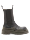 Bottega Veneta Tire Leather Chelsea Boots In Grass