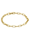 TANE MEXICO MEN'S THIN MEDIA LINKS 18K YELLOW GOLD BRACELET,400013951528