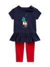 RALPH LAUREN BABY GIRL'S 2-PIECE T-SHIRT & LEGGING SET,400014115457