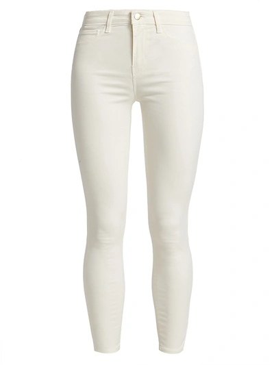 L Agence Margot Cropped High-rise Skinny Jeans In Vintage White