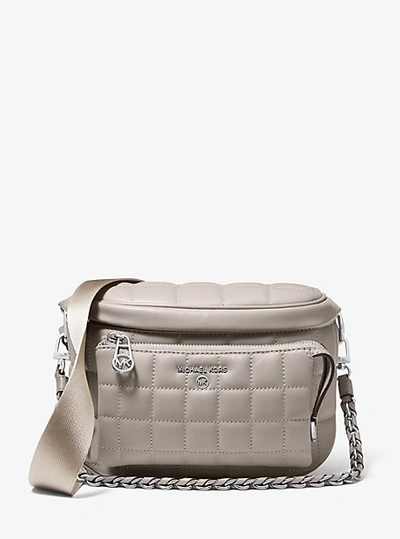 Michael Kors Slater Medium Quilted Leather Sling Pack In Grey