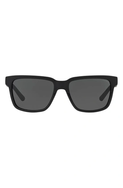 Ax Armani Exchange 56mm Square Sunglasses In Matte Black