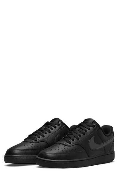 Nike Court Vision Low Sneaker In 003 Black/black