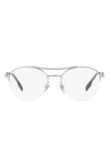 Burberry 53mm Round Optical Glasses In Silver