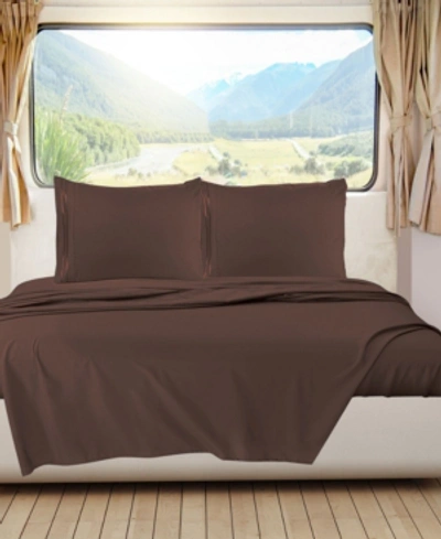 Nestl Bedding Premier 1800 Series Deep Pocket Bed 4 Piece Sheet Set, Rv Queen In Chocolate Brown