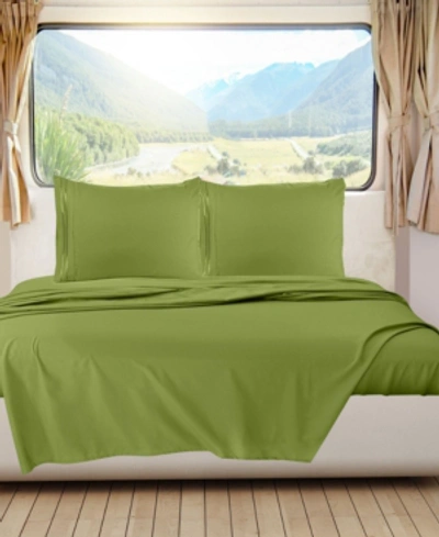 Nestl Bedding Premier 1800 Series Deep Pocket Bed 4 Piece Sheet Set, Rv Queen In Calla Green