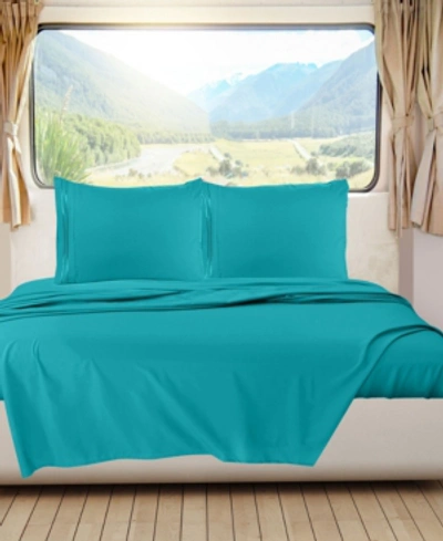 Nestl Bedding Premier 1800 Series Deep Pocket Bed 4 Piece Sheet Set, Rv Queen In Teal Blue
