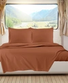 Nestl Bedding Premier 1800 Series Deep Pocket Bed 4 Piece Sheet Set, Rv Queen In Rust Sienna Orange Brown
