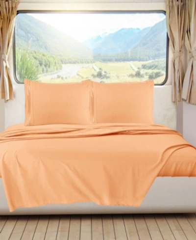 Nestl Bedding Premier 1800 Series Deep Pocket Bed 4 Piece Sheet Set, Rv Queen In Apricot Buff Orange
