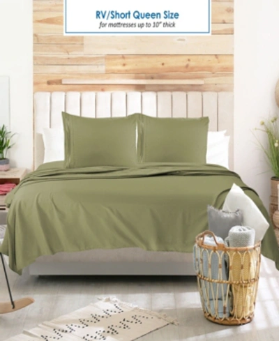 Nestl Bedding Premier 1800 Series Deep Pocket Bed 4 Piece Sheet Set, Rv Queen In Sage Olive Green