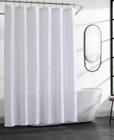 Kenneth Cole Reaction Waffle Shower Curtain, 72" X 70" In White