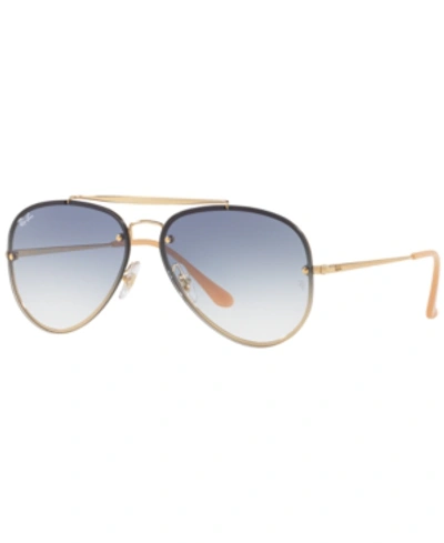 Ray Ban Unisex Sunglasses, Rb3584n 58 Blaze Aviator In Gold - Blue Gradient