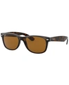 Ray Ban Ray-ban Polarized Sunglasses, Rb2132 New Wayfarer In Tortoise Brown