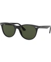 Ray Ban 55mm Round Wayfarer Sunglasses - Havana Solid In Black-green