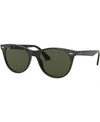 Ray Ban 55mm Round Wayfarer Sunglasses - Havana Solid In Havana - Green