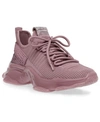 Steve Madden Women's Maxima Rhinestone-trim Trainer Sneakers In Mauve