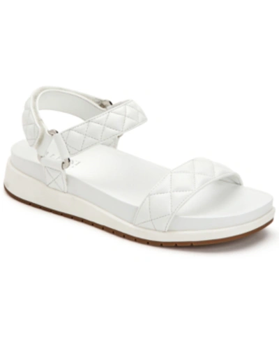 Alfani Women's Xandrea Sporty Flat Sandals, Created For Macy's Women's Shoes In White Leather