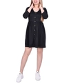 Ny Collection Women's 3/4 Sleeve A Line Ponte Dress In Black