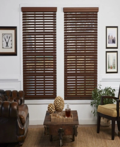 The Cordless Collection 2 In. Cordless Faux Wood Venetian Blind, 48" X 64" In Dark Oak