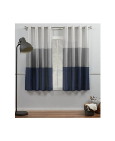 Exclusive Home Curtains Chateau Striped Grommet Top Curtain Panel Pair, 54" X 63" In Multi