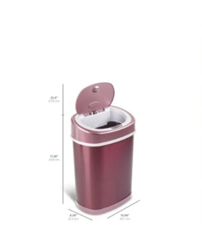 Nine Stars Group Usa Inc Oval Motion Sensor Trash Can, 3.9 Gallon In Medium Red