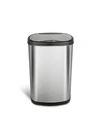 Nine Stars Group Usa Inc Rectangular Motion Sensor Trash Can, 13.2 Gallon In Silver Tone