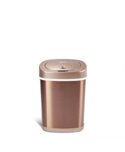 Nine Stars Group Usa Inc Oval Motion Sensor Trash Can, 3.9 Gallon In Gold Tone