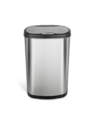 Nine Stars Group Usa Inc Rectangular Motion Sensor Trash Can, 13.2 Gallon In Silver Tone