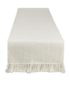 Design Imports Variegated Fringe Table Runner In Off-white