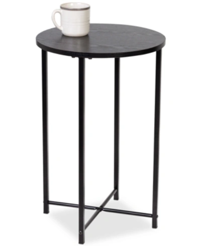 Honey Can Do Round Side Table With X-pattern Base In Black