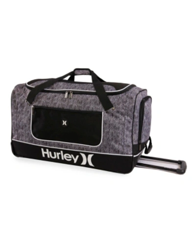Hurley Kahuna 30in Rolling Duffel Bag In Grey Tweed