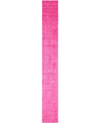 Bridgeport Home Exact Shag Exs1 2' 6" X 19' 8" Runner Area Rug In Taffy Pink