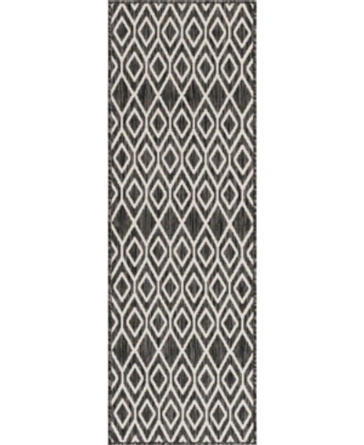 Jill Zarin Outdoor Turks And Caicos Runner Area Rug, 2' X 8' In Charcoal