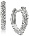 Macy's Diamond Square Hoop Earrings (1/6 Ct. T.w.) In 10k White Gold In White Gold