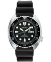 Seiko Men's Automatic Prospex Diver Black Silicone Strap Watch 45mm In Silver